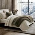 thumbnail image 4 of EVERGRACE Luxury Soft Faux Chinchilla Fur Throw Blanket for Couch, Warm Thick Heavy Winter Throw Blanket 1220GSM for Bed, Fluffy Cozy Mink Blanket with Reversible Velvet, Smoky Sable, 50''x60'', 4 of 8