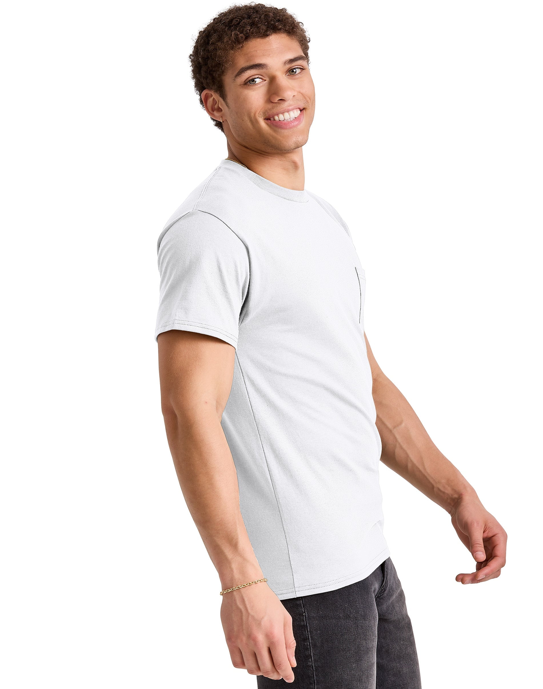 Hanes Essentials Men's Short Sleeve Pocket T-Shirt, 100% Cotton&nbsp;
