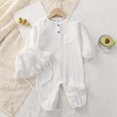 thumbnail image 2 of Mnyotv Infants Baby Clothes Long Sleeve Cotton Jumpsuits and Hats Newborn Spring Fall Outfits Size 0-3 Months, 2 of 5