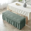 thumbnail image 3 of pitrice Long Bench Cover Bench Seat Furniture Protector for Living Room Hotel Decor Green, 3 of 8