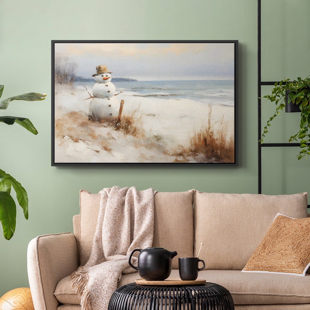 Vintage Landscape-CCXIX By Wexford Home Framed in Black Wood Gallery Wrapped Canvas 27 in. x 41 in.