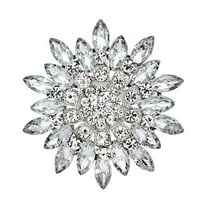 UDIYO Women Fashion Flower Brooch Crystal Rhinestone Jewelry for Wedding Party Gift