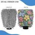 thumbnail image 2 of Microfiber Car Wash Gloves With Chenille & Polyester Terry Scratch-Free Cleaning Elastic Cuffs Spring Florals, 2 of 8