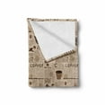 thumbnail image 2 of Modern Soft Flannel Fleece Throw Blanket, Newspaper Nostalgic Background with Coffee Cups and Writing Art Print, Cozy Plush for Indoor and Outdoor Use, 60" x 80", Sand Brown and Umber, by Ambesonne, 2 of 6