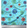 thumbnail image 1 of Soimoi Moss Georgette Fabric Colorful Flowers Clip Art Print Fabric by Yard 42 Inch Wide, 1 of 3