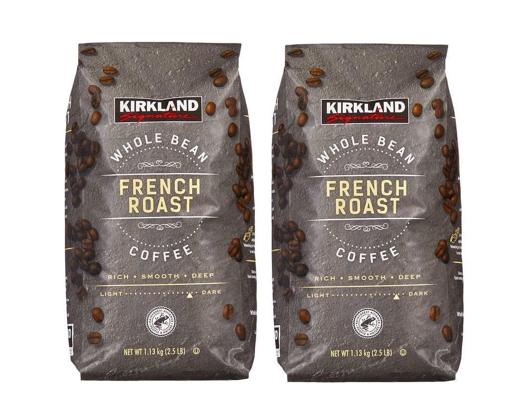 Kirkland Signature Whole Bean Coffee, French Roast, 2.5 lbs 2PK