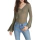 thumbnail image 2 of Free People Soo Dramatic Knit Blusa para Mujer, Verde, XS Free People Tejer, 2 of 2