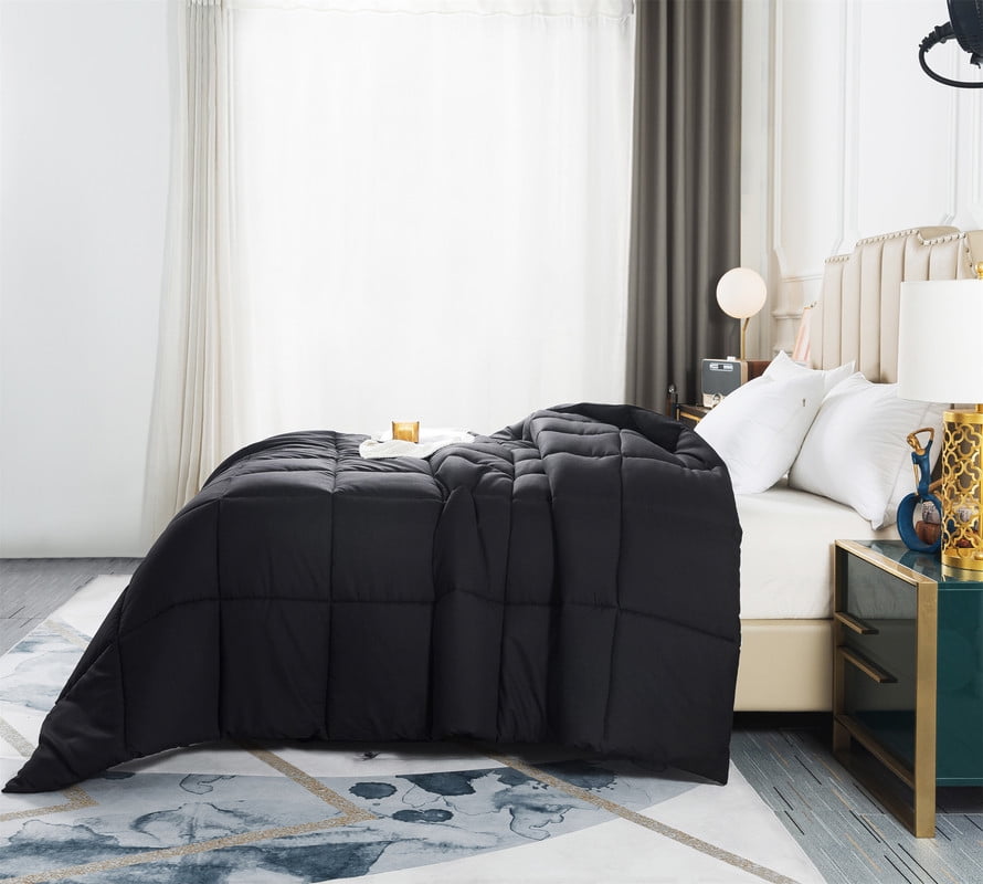 IGI Full/Queen Comforter, Black | All Season Hotel Down Alternative Duvet Insert, Adult, Unisex, 88x92in