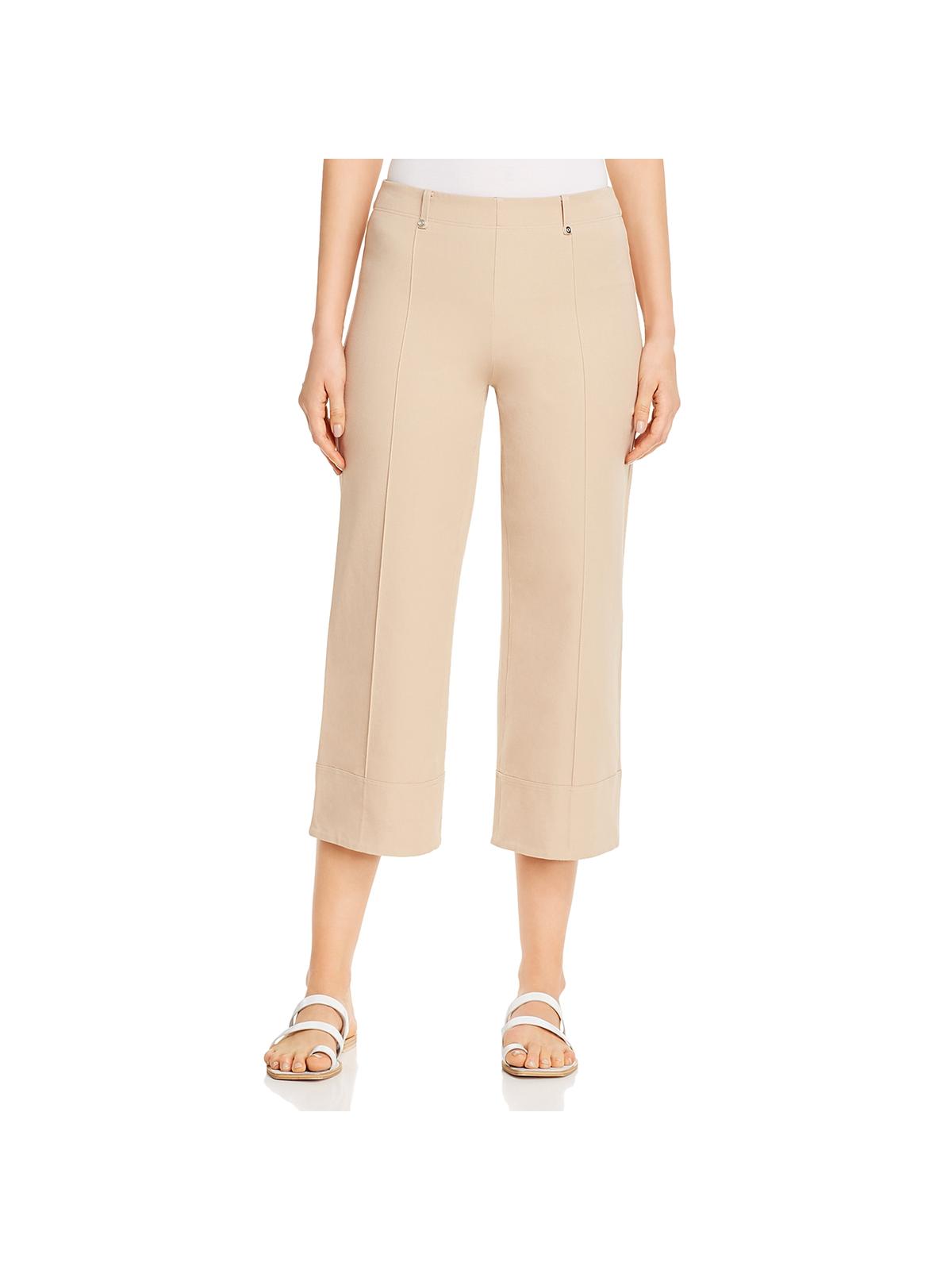 Lysse Womens Pull On Cropped Pants Tan 
