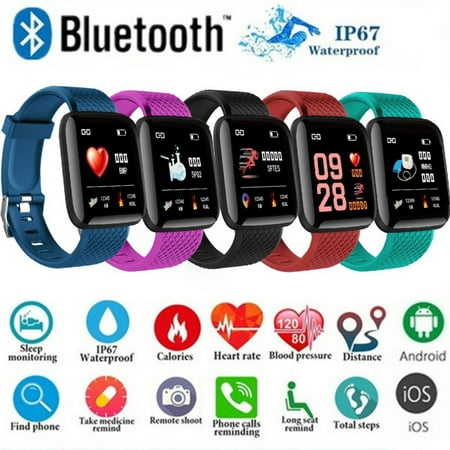 Men/Women Fitness Tracker Touch Screen Bluetooth Smart Watch Smart Bracelet for
