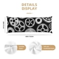 thumbnail image 2 of KLL Metallic Gears Pattern Long Body Pillow Cover,20x60 Body Pillow Cases,Soft Brushed Microfiber Invisible Zipper Design-Pillow core not included, 2 of 7