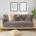 thumbnail image 7 of Plush Sofa Cover 1 2 3 Seater, Soft Warm Sofa Slipcover For Corner L Shape 1 2 3 Seater, Non-Slip Velvet Sofa Cushion Covers, Thick Furniture Protector for Kids, Pets (Coffee, 70x150cm), 7 of 7