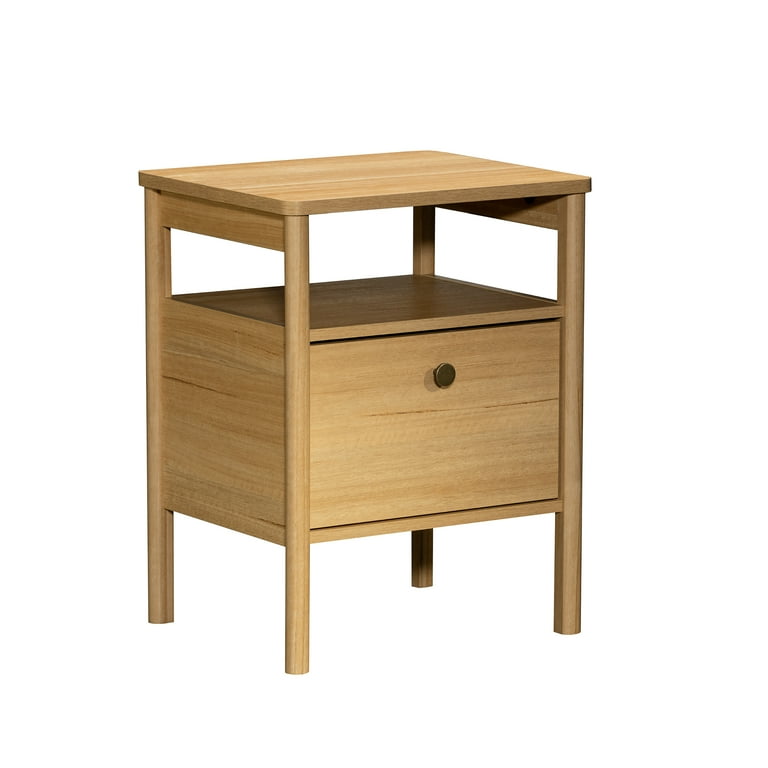 Mainstays Dowel Nightstand, Natural Teak Finish - Walmart.com