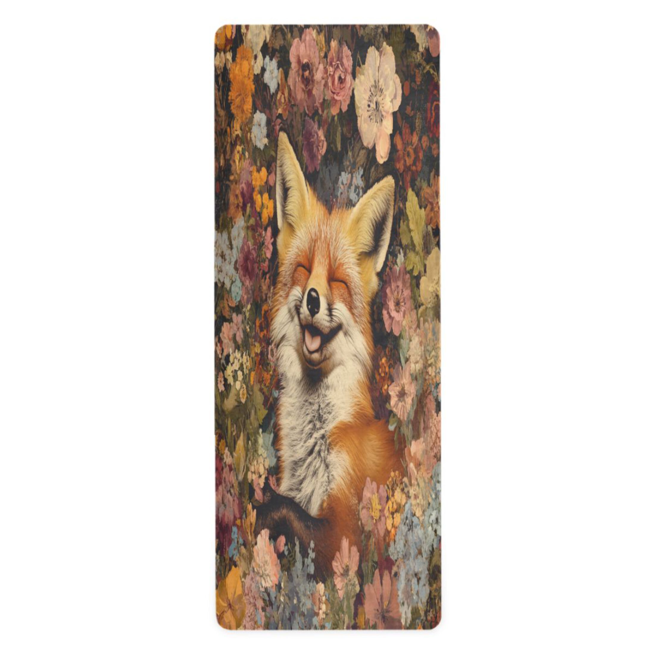 BZSMCE Yoga Mat Women Fox in Flowers Fitness Mat