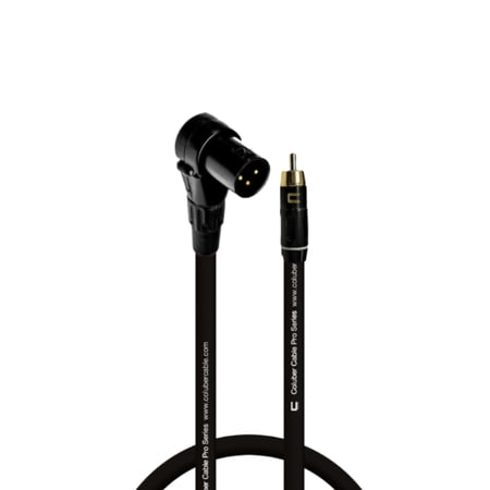 Coluber Cable Balanced Right Angle XLR Male to RCA Male Pro 3-Pin Connector