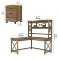 thumbnail image 6 of Bush Furniture Key West 60W L Shaped Desk with Hutch and 2 Drawer Mobile File Cabinet, 6 of 9