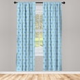 thumbnail image 2 of Ambesonne Bird Print Curtains, Colorful Hummingbird Art, Pair of 28"x84", Pale Sky Blue Mustard, 2 of 4