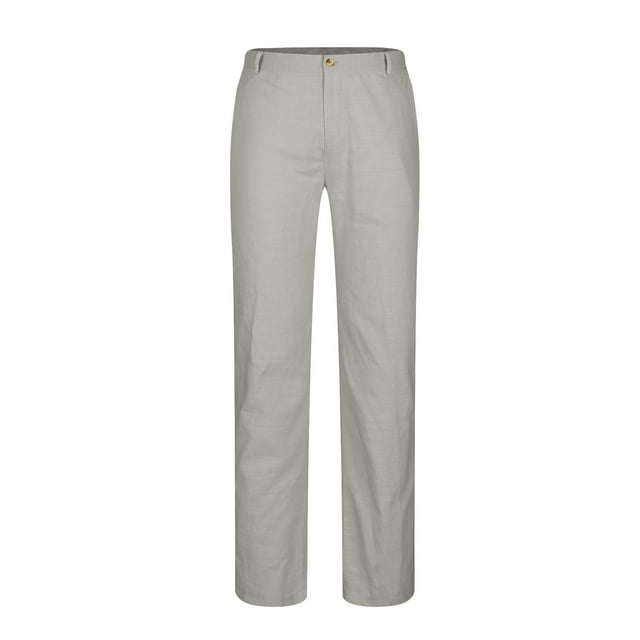 Men's Casual Loose Straight Leg Solid Pants With Double Pleated Front Pocket(Gray,3XL)