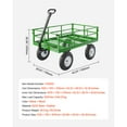 thumbnail image 6 of KFFKFF Mesh Steel Garden Cart 1200 Lbs, 43.3 x 29.5 " Heavy Duty Utility Wagon Cart, Pullable Metal Garden Trolley with 13' All Terrain Tires, Removable Mesh Sides, 180°Swiveling Handle (Green), 6 of 9