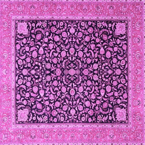 Ahgly Company Indoor Square Persian Purple Traditional Area Rugs, 8' Square
