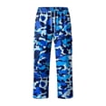 thumbnail image 6 of Men's Cargo Pants Relaxed Fit Straight Leg Camo Print Work Pants with 4 Pockets Elastic Waistband Drawstring Lightweight Trousers for Hiking Outdoor Daily Wear Navy L, 6 of 7