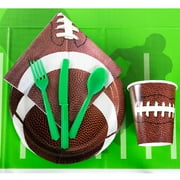 Champion Tailgate Football Party Tableware 57pc Party Pack, Brown Green White
