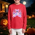 thumbnail image 2 of NIEWTR Toddler Halloween Shirts Baby Boy Girls Pumpkin Tshirts Kids Fall Long Sleeve Tee Tops Children Gift 3-15Y, 2 of 5