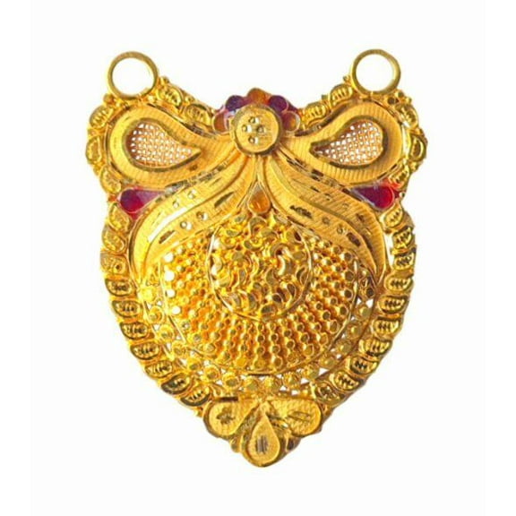 22K/18K Real Certified Fine Yellow Gold Abstract Mangalsutra Pendant