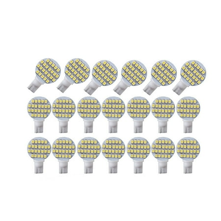 Pw Pure White Led - 20x T10/168/192 RV Trailer Landscaping 24 SMD Interior LED Light Bulbs (Pure White)