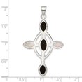 thumbnail image 4 of Sterling Silver Mother of Pearl & Enameled Cross Pendant, 4 of 4