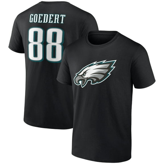 Men's Dallas Goedert Black Philadelphia Eagles Icon Player Name & Number T-Shirt