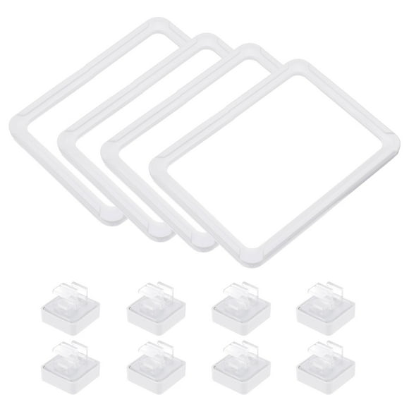 4pcs Magnetic Label Holder, 6 x 4 Inch A6 Shelf Label Card Sign Frame with Base for Metal Shelf Rack, White