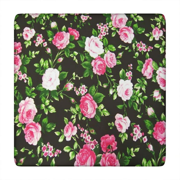 Square Tablecloth with Elastic Edges 34 * 34 Inch Pioneer Waterproof Vintage Floral Rose Table Cover Washable Indoor and Outdoor for Party Kitchen Dinner Banquet Patio Picnic