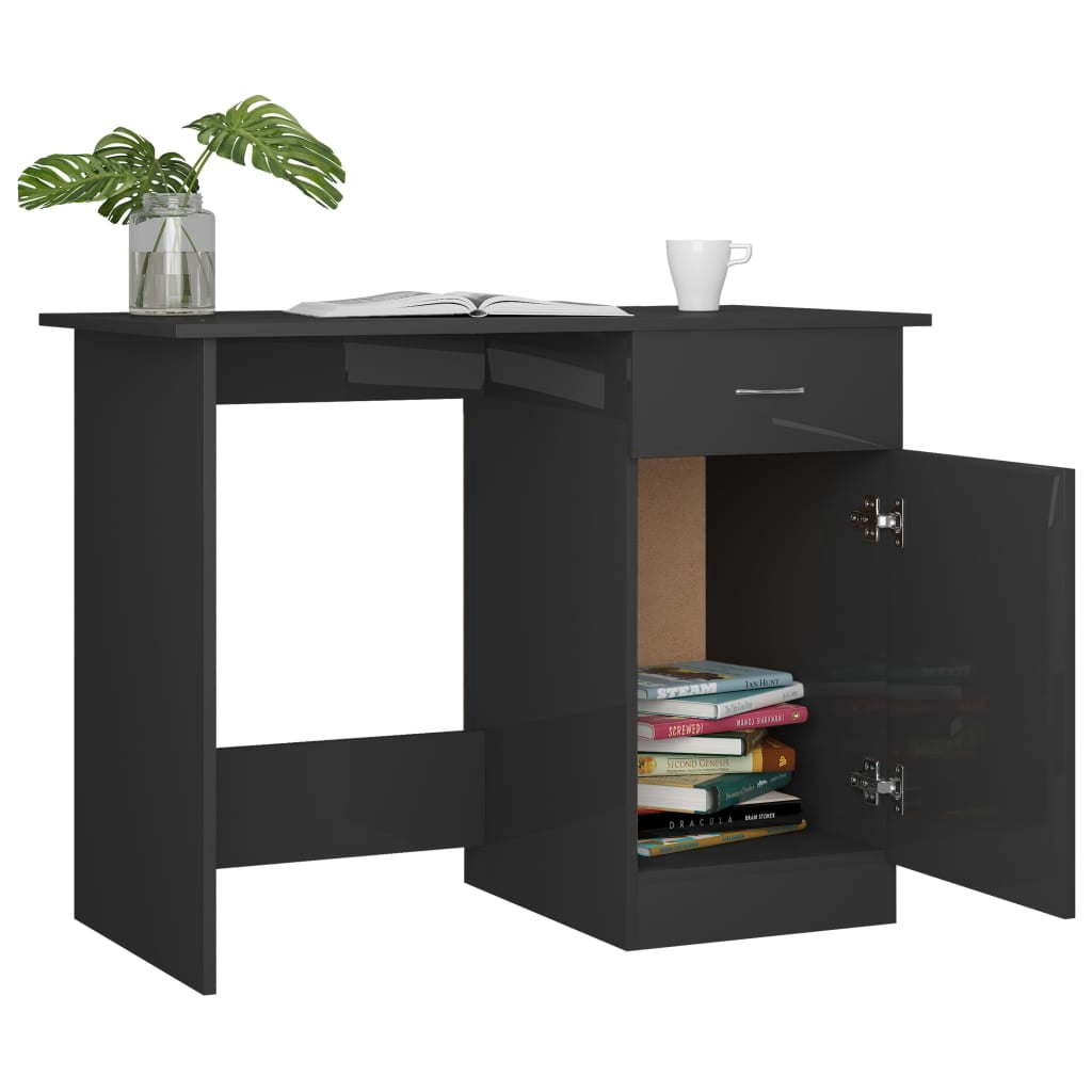 vidaXL Desk Standing Computer Desk Office Desk with Drawer Engineered Wood