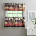 thumbnail image 2 of Kitchen Curtains 24 Inch Short - 3 Panel Set, Rod Pocket Window Curtain with Tropical Palm Tree Sunset Print, 100% Polyester for Boho Kitchen, Beach Room, Easy Wash, 2 of 6