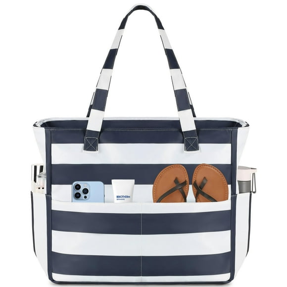 Bolsa de Playa LEDAOU Impermeable y Resistente a la Arena para Mujer con Cierre