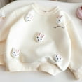 thumbnail image 2 of Ruyang Toddler Knit Sweater Long Sleeve Lined Warm Cute Bunny Crew Neck Pullover Tops Baby Girls Plain Fall Winter Clothes, 2 of 6