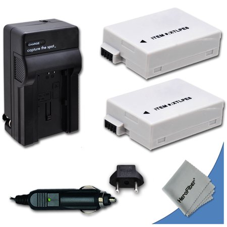 Canon T3i Charger 2 High Capacity Replacement Canon LP-E8 Batteries with AC/DC Quick Charger Kit for Canon EOS Rebel T3i DSLR Camera ()