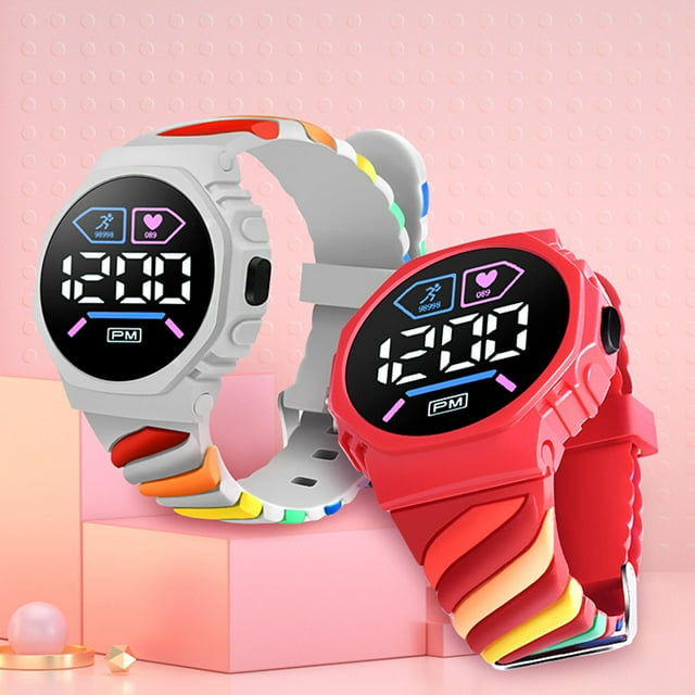 LED Electronic Watch Large Font Screen Durable Comfortable to Wear Creative Novelty Decoration Precise Time Student LED Digital Watch for Sports