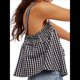 thumbnail image 3 of Camiseta Sin Mangas Y2K para Mujer, con Tirantes Finos, Peplum, Sin Mangas, con Lazo en la Parte Delantera y Bajo con Volantes, Ropa de Calle. Negro L, 3 of 8