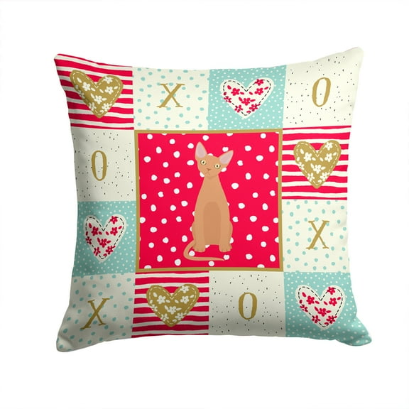 Devon Rex 1 Cat Love Fabric Decorative Pillow