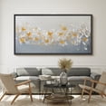 thumbnail image 2 of Large Framed Canvas Print Yellow & White Abstract Butterfly in Group Wall Art Decorative Ready to Hang Painting for Living room Bedroom - 60"x30" Black Frame, 2 of 9