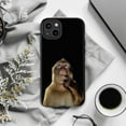 thumbnail image 6 of Funny Monkey Meme Phone Case, Fun Animal Expression iPhone Cover, Cute and Quirky Protective Case for iPhone 17 16 15 14 13 12 11 Pro Plus Mini (Black), 6 of 6