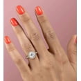 thumbnail image 3 of vylahjewellery Round Cut Diamond Halo Engagement Ring for Women 10K Vermeil Yellow Gold Bridal Promise Ring with Pave Band Sparkling Bridal Engagement Proposal Ring Gift, 3 of 6
