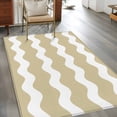 thumbnail image 2 of Light Brown Area Rugs 4x6 ft Sea Wave Ripple Stripe Washable Rug Non Slip Indoor Carpet Absorbent Floor Mat for Living Room Bedroom Dining Room, 2 of 9