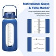 thumbnail image 5 of SIEROZUR 64 oz Glass Water Bottle with Straw and Handle Lid Half Gallon Motivational Glass Bottle with Silicone Sleeve and Time Marker Large Reusable Sports Water Jug for Gym Home Workout, 5 of 12