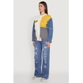 thumbnail image 4 of Womens Daisy Color Blocked Denim Sleeve Sweater, 4 of 5