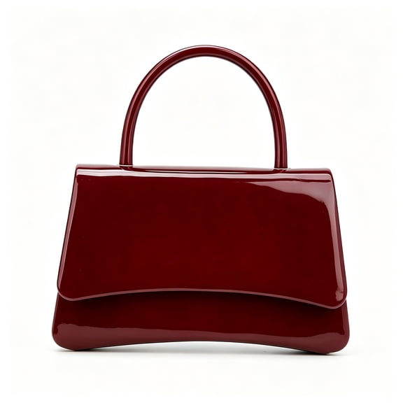 RUMANLAND Women's Glossy Patent Leather Top Handle Handbag, Vintage Evening Shoulder Purse for Party, Wedding and Daily Wear