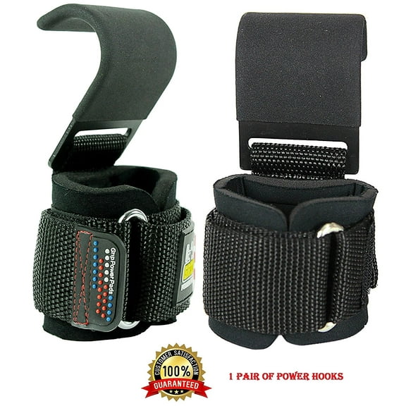 Heavy Duty PRO Metal Lifting Steel Hooks Best Power Weight Lifting Set of 2 600LB