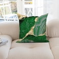 thumbnail image 3 of Green and Gold Marble Throw Pillow Covers 18x18 Set of 2,Modern Abstract Decorative Pillowcases for Sofa Couch Living Room, 3 of 6